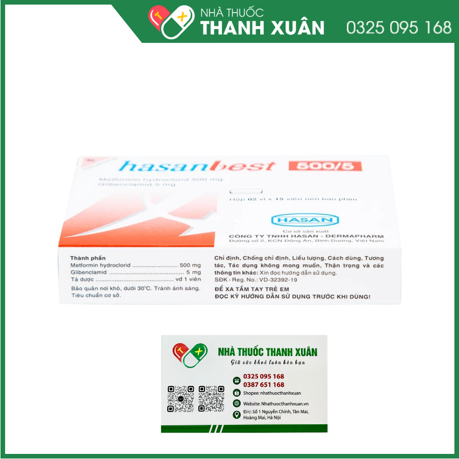 Hasanbest 500/5 trị đái tháo đường tuýp 2